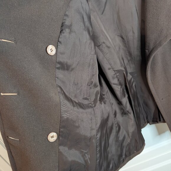 MINT CONDITION Vintage Wool Cashmere Blend Pea Coat | Brown | Women's Size 16 - Picture 7 of 12
